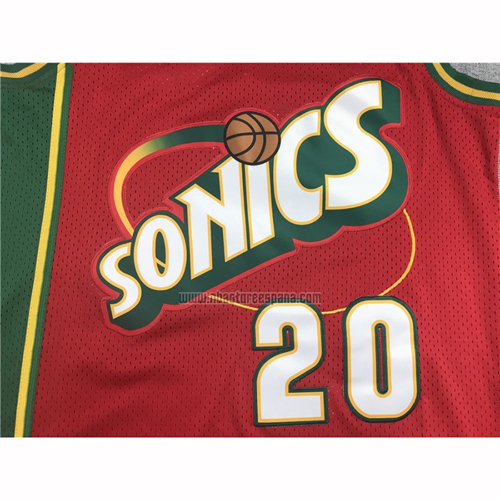 Camiseta Seattle SuperSonics Gary Payton NO 20 Historic Retro Rojo
